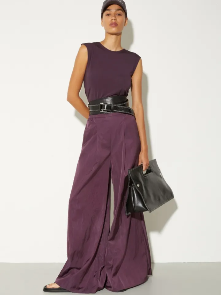 Parachute wide-leg trousers - dark violet