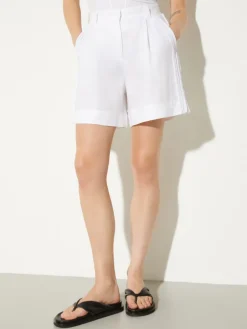 Passementerie linen shorts - white