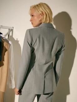 Pinstriped blazer Sami Miró &Co.llaboration - grey