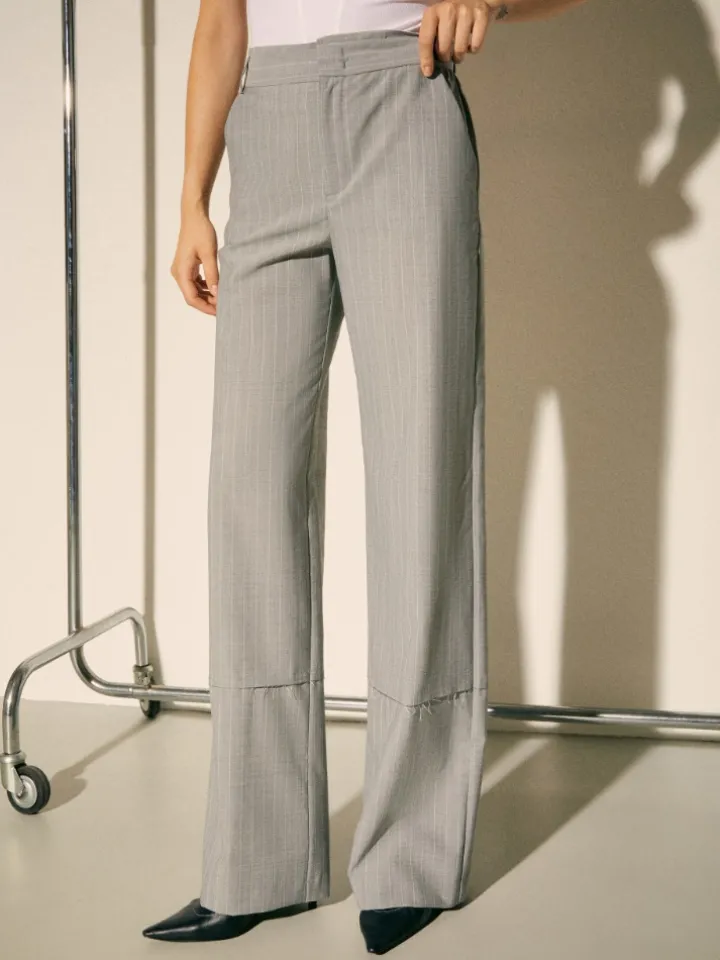 Pinstriped trousers Sami Miró &Co.llaboration - grey