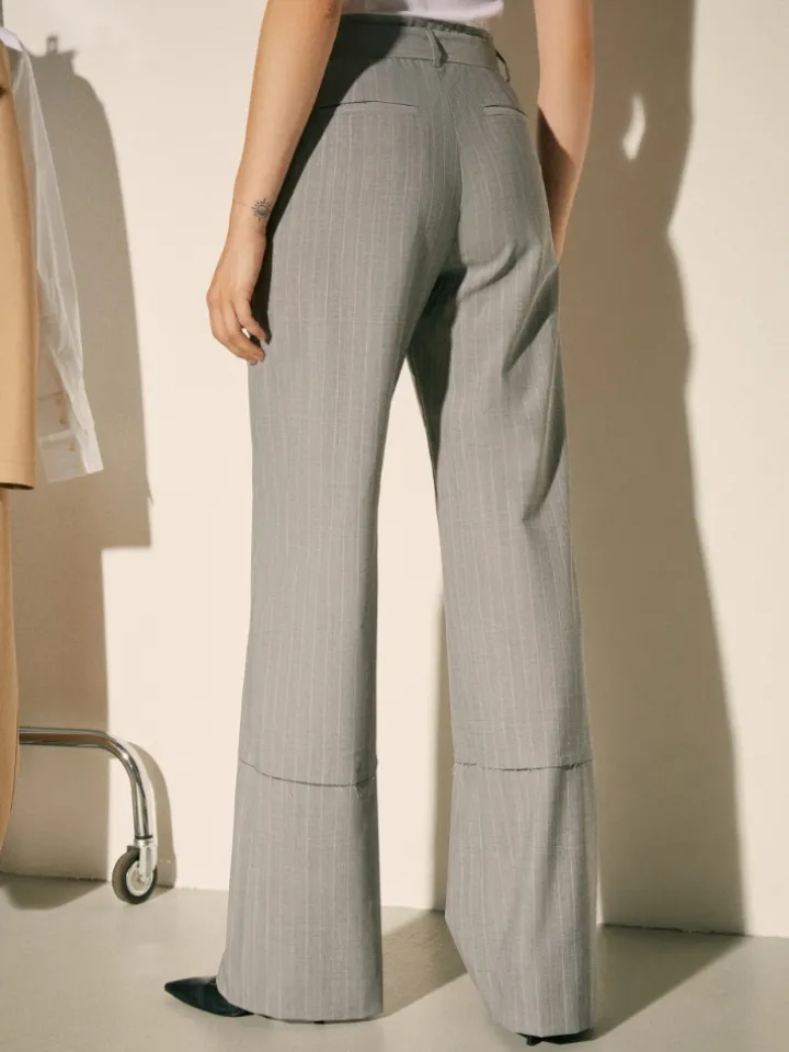 Pinstriped trousers Sami Miró &Co.llaboration - grey