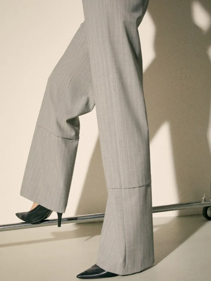 Pinstriped trousers Sami Miró &Co.llaboration - grey