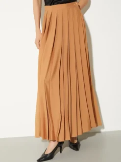 Pleated georgette maxi skirt - amber