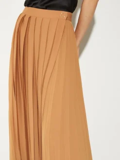 Pleated georgette maxi skirt - amber