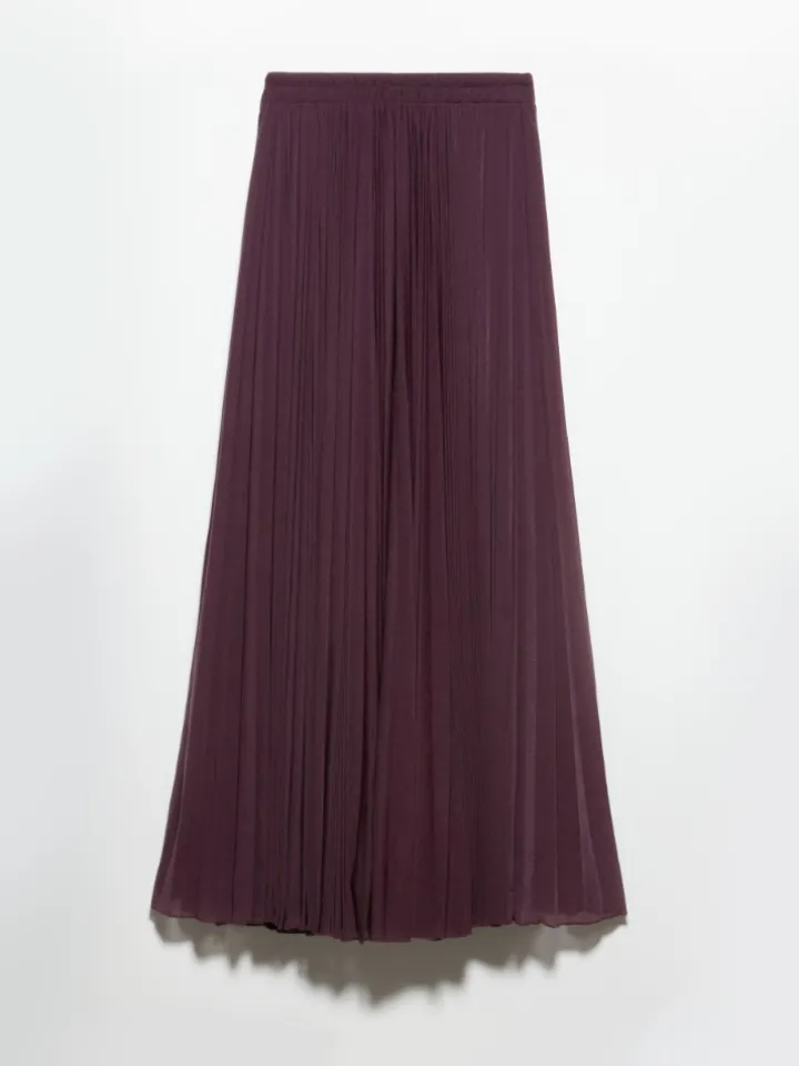 Pleated jersey circle skirt - aubergine