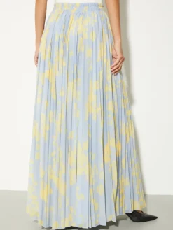Pleated jersey circle skirt - dust blue
