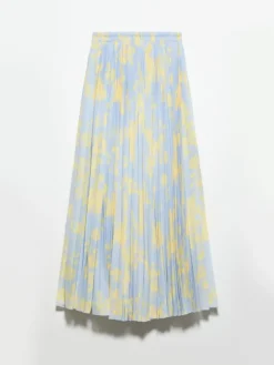 Pleated jersey circle skirt - dust blue