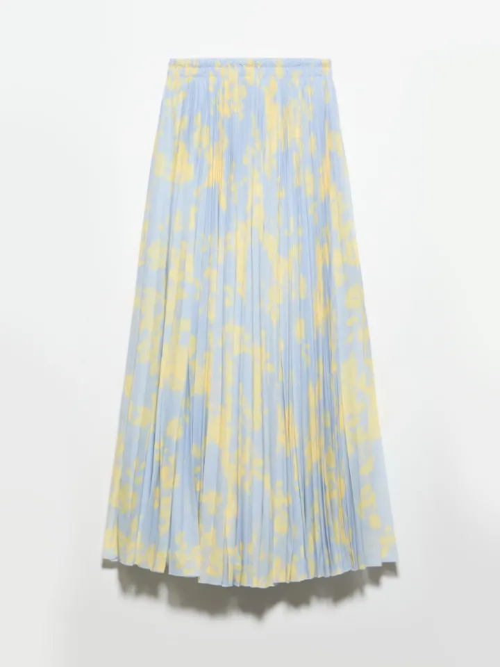 Pleated jersey circle skirt - dust blue