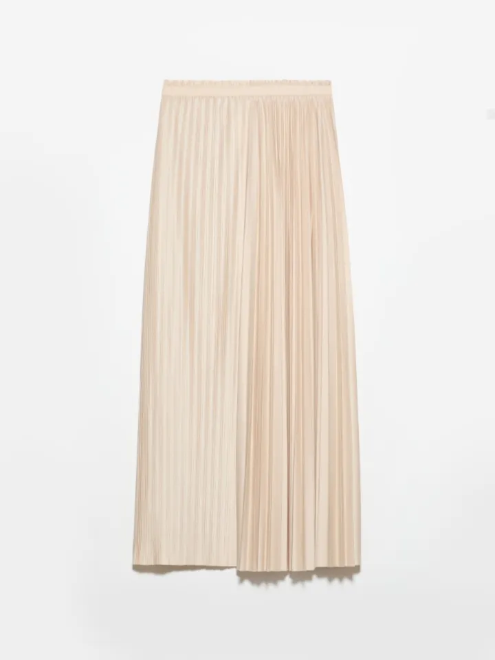 Pleated jersey skirt - powder