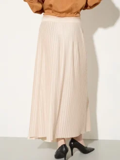 Pleated jersey skirt - powder