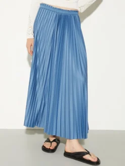 Pleated jersey skirt - sky blue