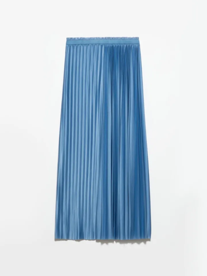 Pleated jersey skirt - sky blue