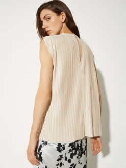 Pleated jersey top - powder