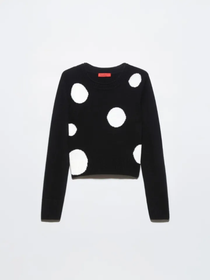 Polka-dot jacquard jumper - black