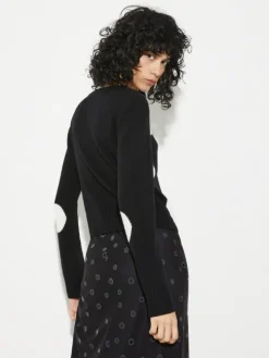 Polka-dot jacquard jumper - black