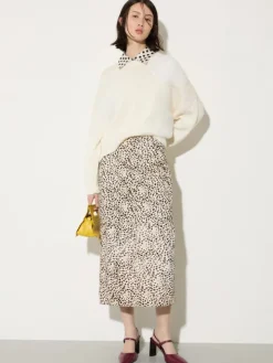 Polka-dot silk-georgette shirt - white