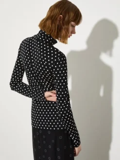 Polka-dot T-shirt with gloves - black