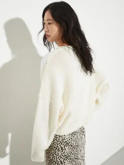 Polka dot wool-blend jumper - milk