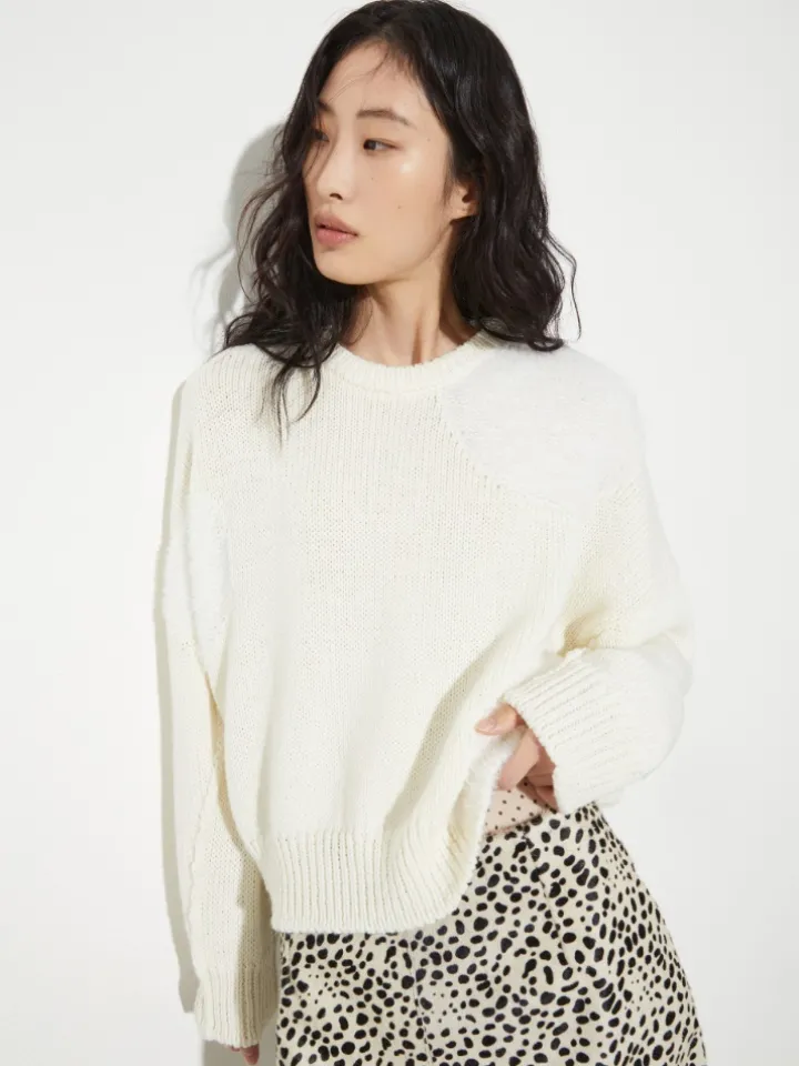 Polka dot wool-blend jumper - milk