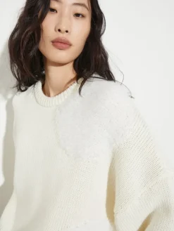 Polka dot wool-blend jumper - milk