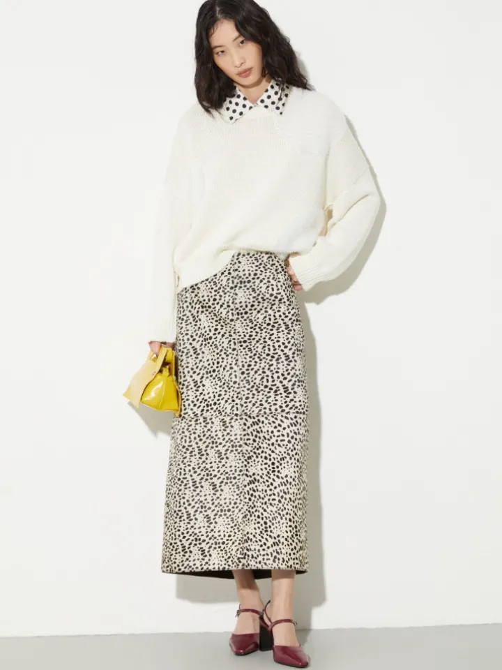 Polka dot wool-blend jumper - milk