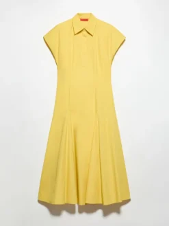 Poplin fit-and-flare dress - light yellow