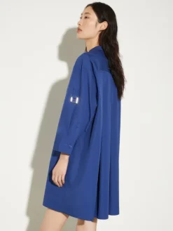 Poplin tunic dress - navy