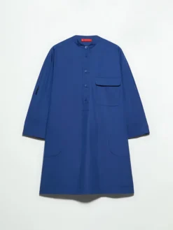 Poplin tunic dress - navy