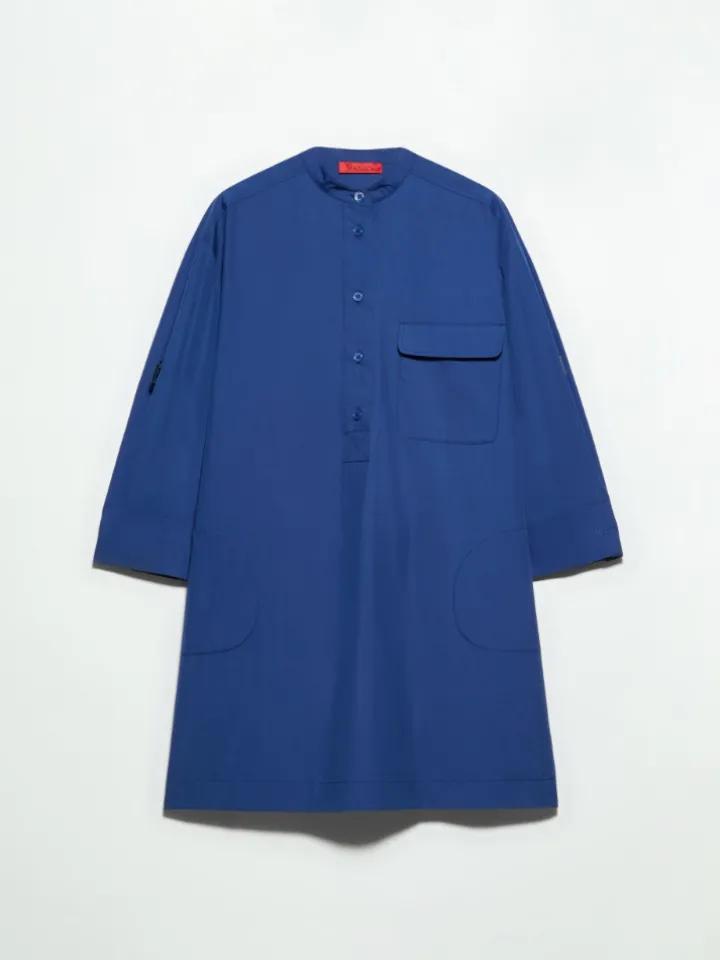 Poplin tunic dress - navy