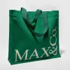 Printed canvas shopping tote - green