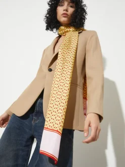 Printed silk-twill scarf - yellow