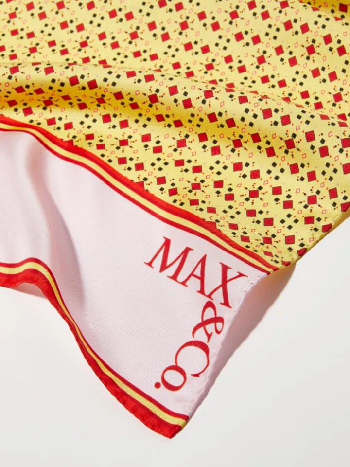 Printed silk-twill scarf - yellow