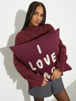 P. Terzini &Co.llaboration cushion - bordeaux