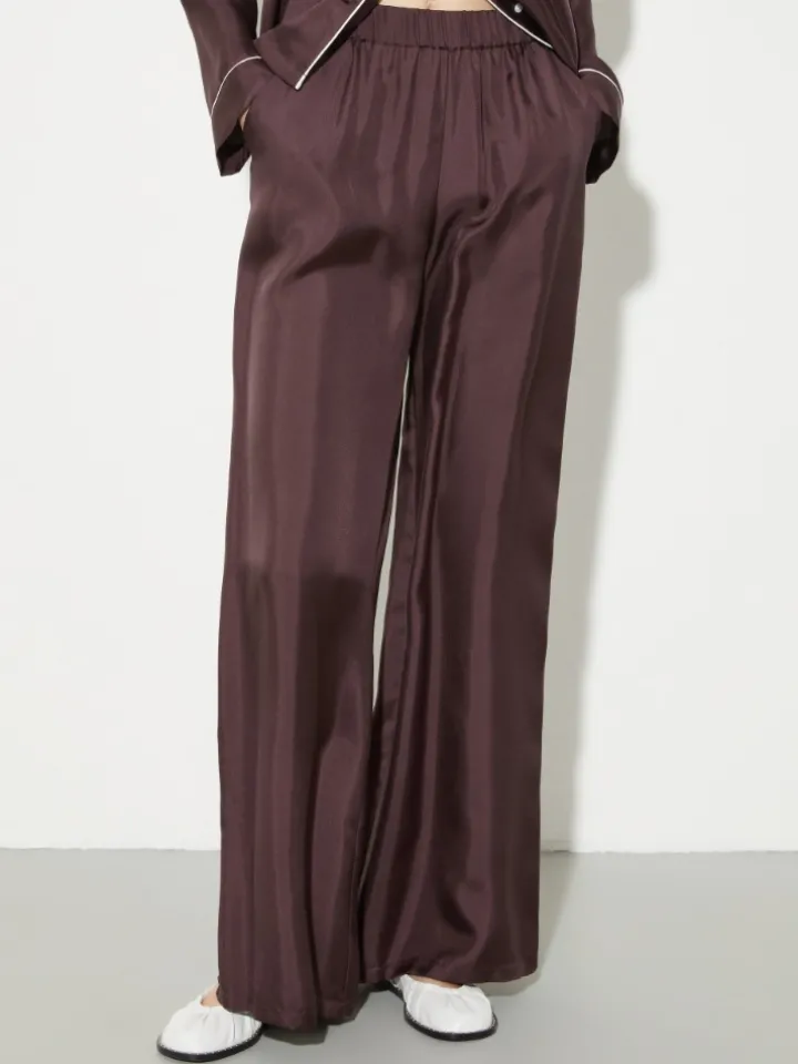 P. Terzini &Co.llaboration silk trousers - aubergine
