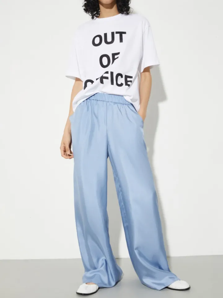 P. Terzini &Co.llaboration silk trousers - light blue