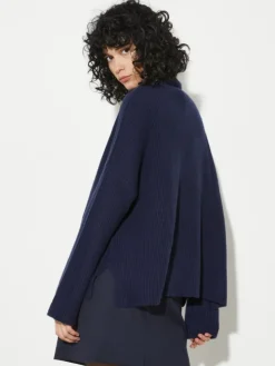 Pure cashmere polo neck - ultramarine