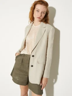 Pure linen blazer - off-white