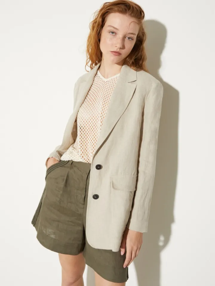 Pure linen blazer - off-white