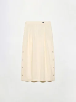 Pure linen midi skirt - milk