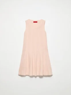 Pure linen mini dress - powder