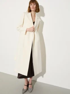 Purelong wool-drap midi coat - ivory