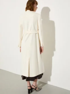 Purelong wool-drap midi coat - ivory