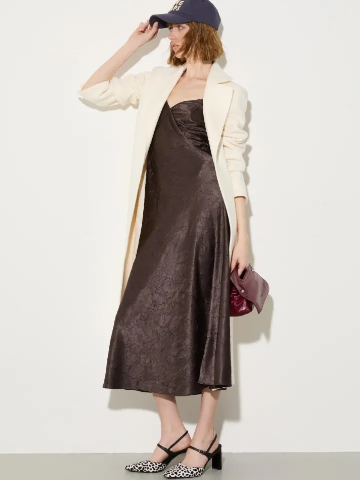 Purelong wool-drap midi coat - ivory