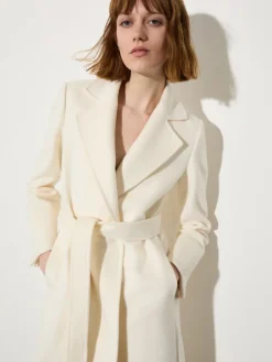 Purelong wool-drap midi coat - ivory