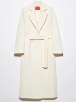 Purelong wool-drap midi coat - ivory