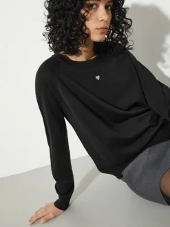 Pure merino wool jumper - black