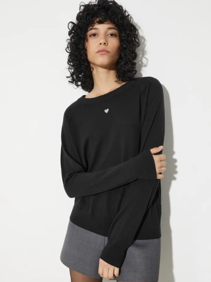 Pure merino wool jumper - black