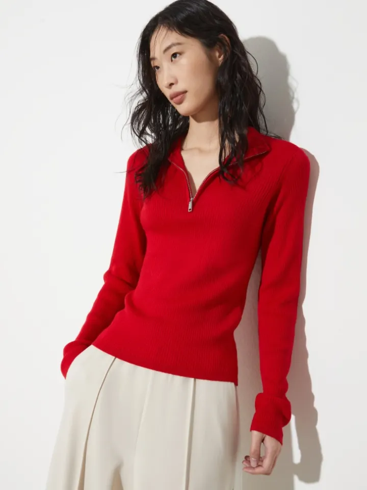 Pure merino wool jumper - red