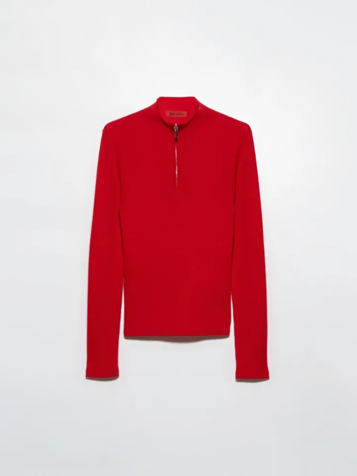 Pure merino wool jumper - red