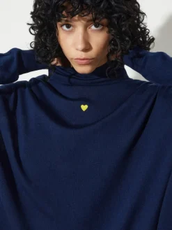 Pure Merino wool polo neck - navy
